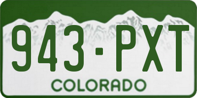 CO license plate 943PXT