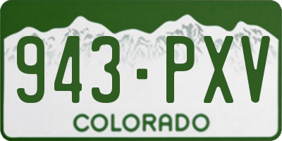 CO license plate 943PXV