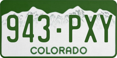 CO license plate 943PXY