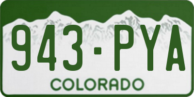 CO license plate 943PYA