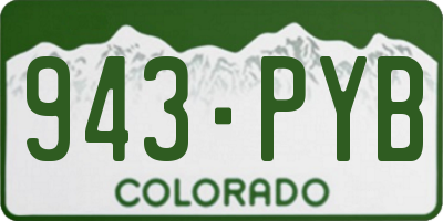 CO license plate 943PYB