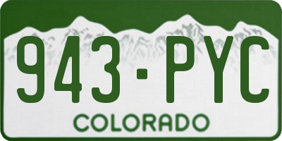 CO license plate 943PYC