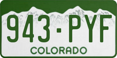 CO license plate 943PYF