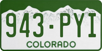 CO license plate 943PYI