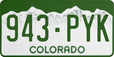 CO license plate 943PYK