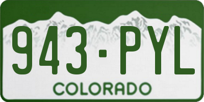 CO license plate 943PYL