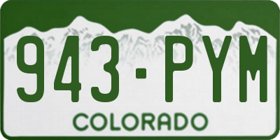 CO license plate 943PYM