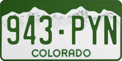CO license plate 943PYN
