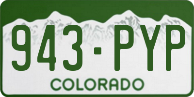 CO license plate 943PYP