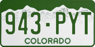 CO license plate 943PYT