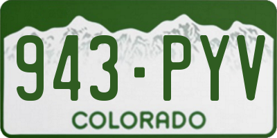 CO license plate 943PYV