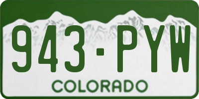 CO license plate 943PYW
