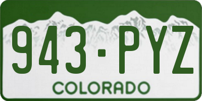 CO license plate 943PYZ