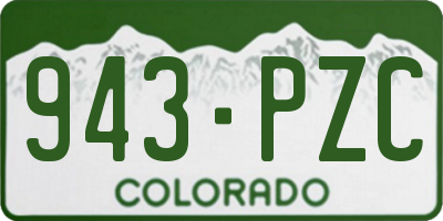 CO license plate 943PZC