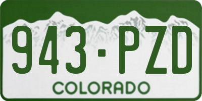 CO license plate 943PZD