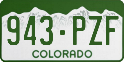 CO license plate 943PZF