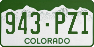 CO license plate 943PZI