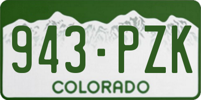 CO license plate 943PZK