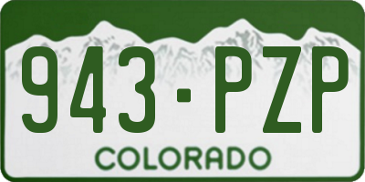 CO license plate 943PZP