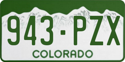 CO license plate 943PZX