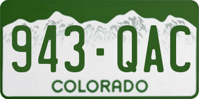 CO license plate 943QAC