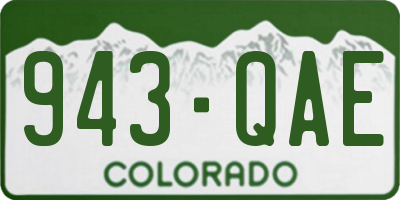 CO license plate 943QAE