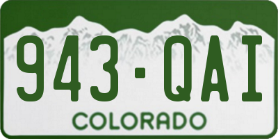 CO license plate 943QAI