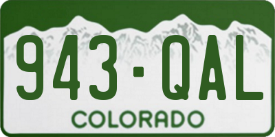 CO license plate 943QAL