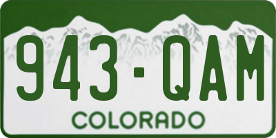 CO license plate 943QAM