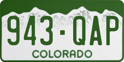 CO license plate 943QAP
