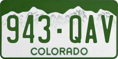 CO license plate 943QAV
