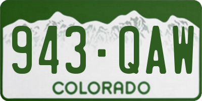 CO license plate 943QAW