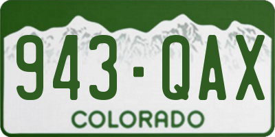 CO license plate 943QAX