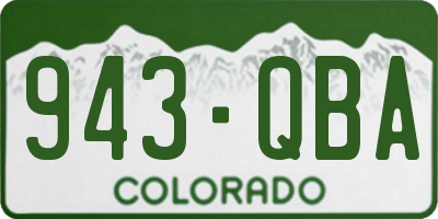 CO license plate 943QBA