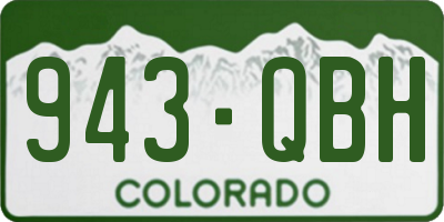 CO license plate 943QBH