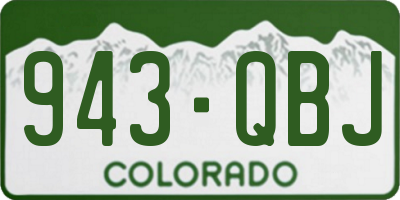 CO license plate 943QBJ