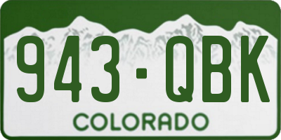 CO license plate 943QBK