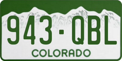 CO license plate 943QBL