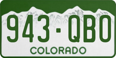 CO license plate 943QBO