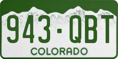 CO license plate 943QBT