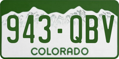 CO license plate 943QBV