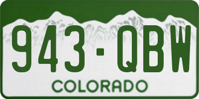CO license plate 943QBW