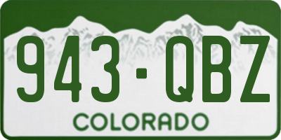 CO license plate 943QBZ