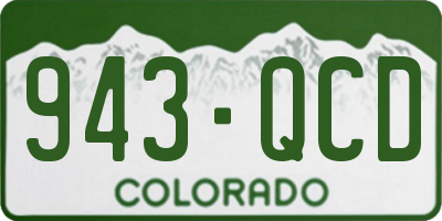 CO license plate 943QCD