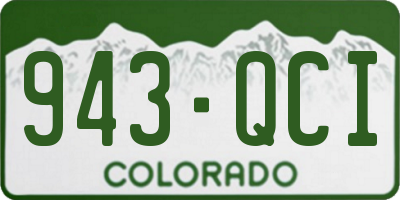 CO license plate 943QCI