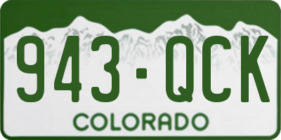 CO license plate 943QCK