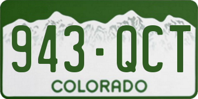 CO license plate 943QCT