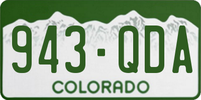 CO license plate 943QDA