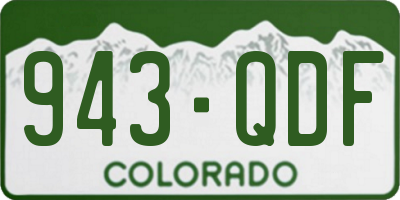 CO license plate 943QDF