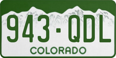 CO license plate 943QDL